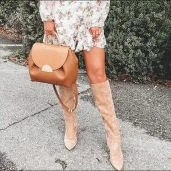 Sam Edelman Golden Carmel Hai Knee High Genuine Suede 7.5M - Picture 2 of 13